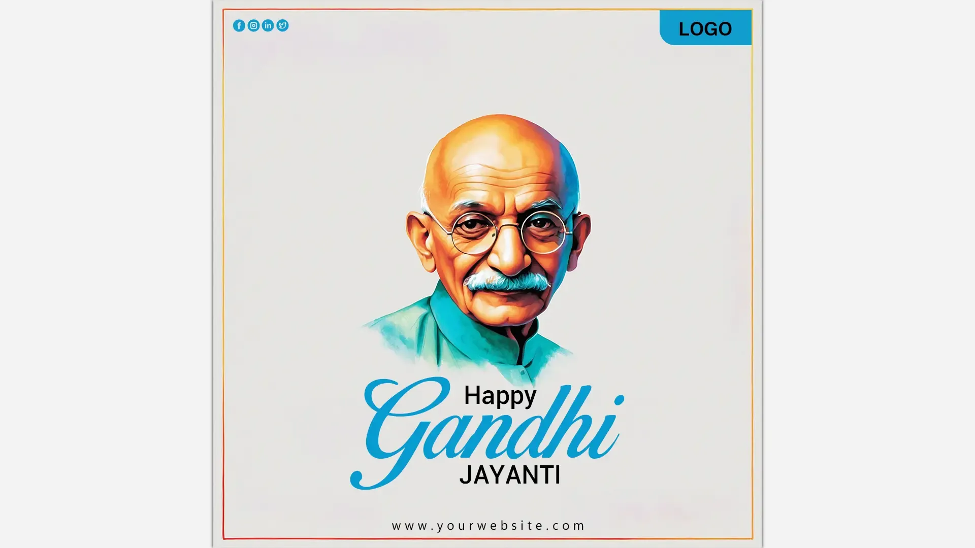 Vibrant Gandhi Jayanti Instagram Post with Colorful Portrait image